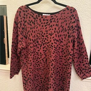 Chico Stylish Women's Pink and Black Sweater Leopard Print
